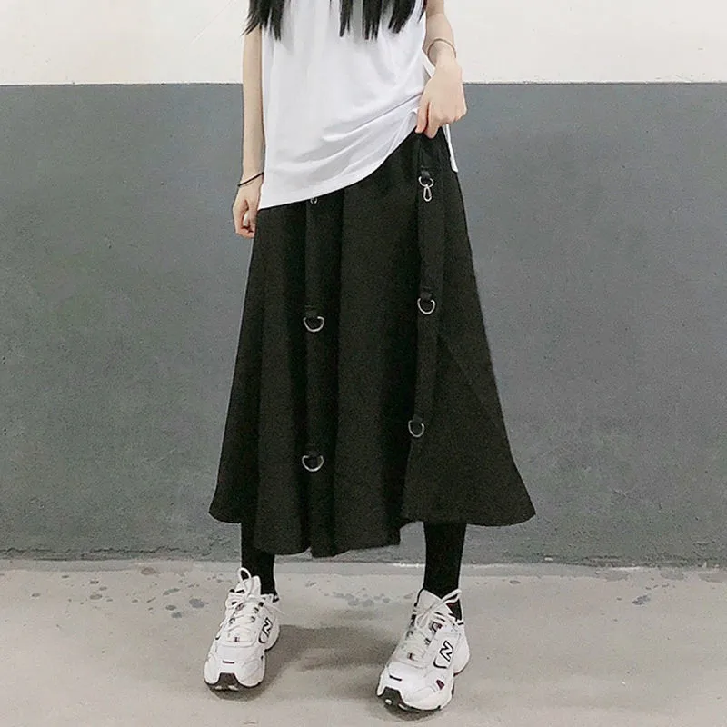 Buckle Irregular Gothic Street Skirt - Image 6