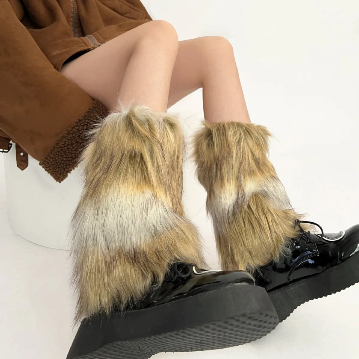 Gothic Faux Fur Vintage Sock - Image 9