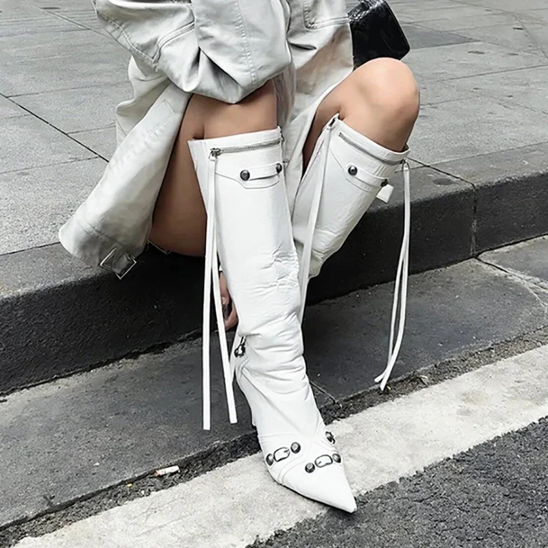 Gothic Knight High Fashion Pointed Toe Long Boot - Image 5