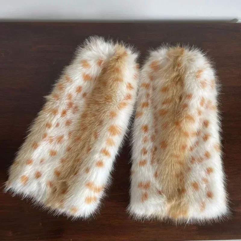 Gothic Leopard Fur Chain Belt Sock - Image 12