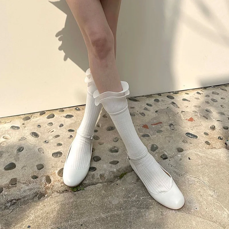 Gothic Ruffled Ballet Leg Sock - Image 6