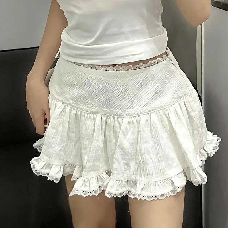 High Waist Cake Lace Vintage Skirt - Image 8