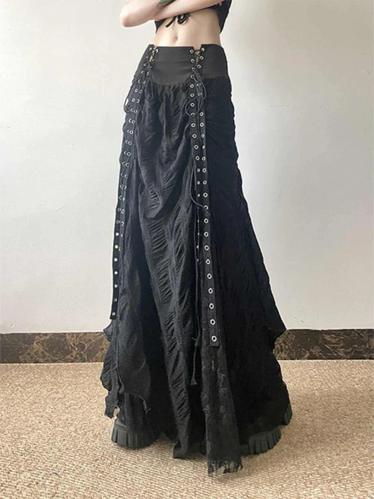 Lace Mesh Fairy Bow Long Skirt - Image 5