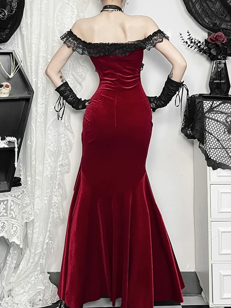 Palace Style Lace Hollow Out Maxi Dress - Image 4