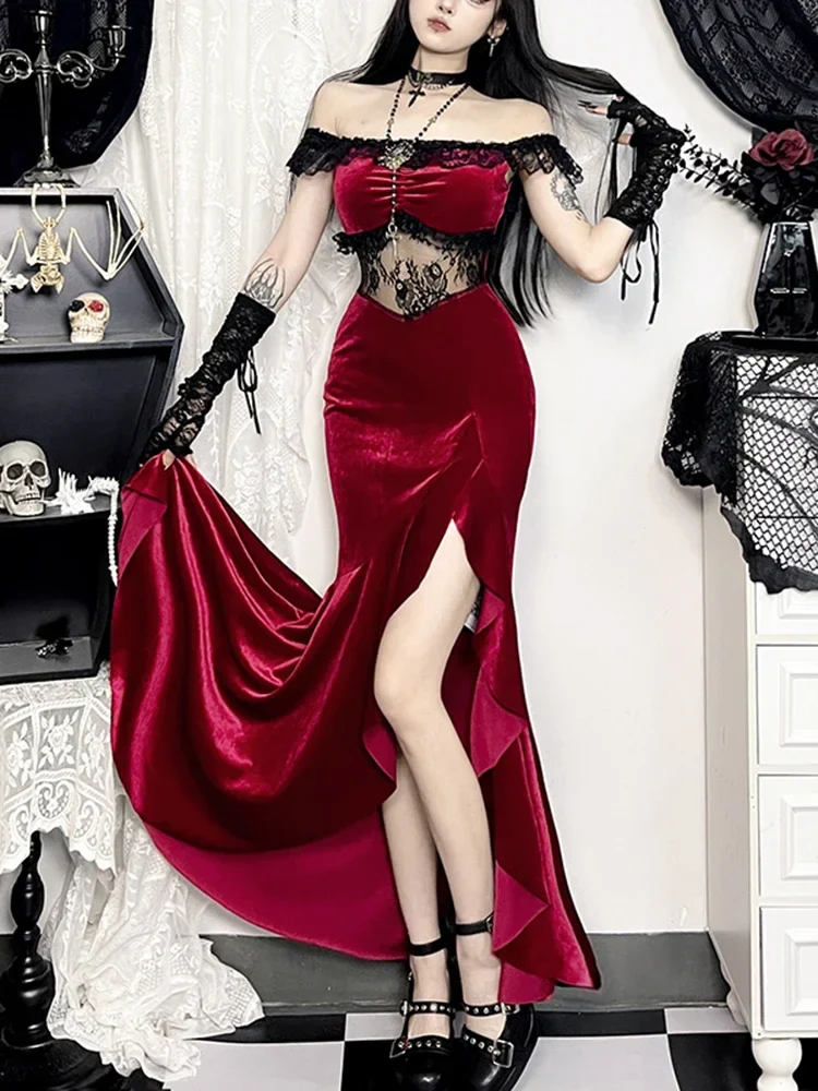Palace Style Lace Hollow Out Maxi Dress - Image 5