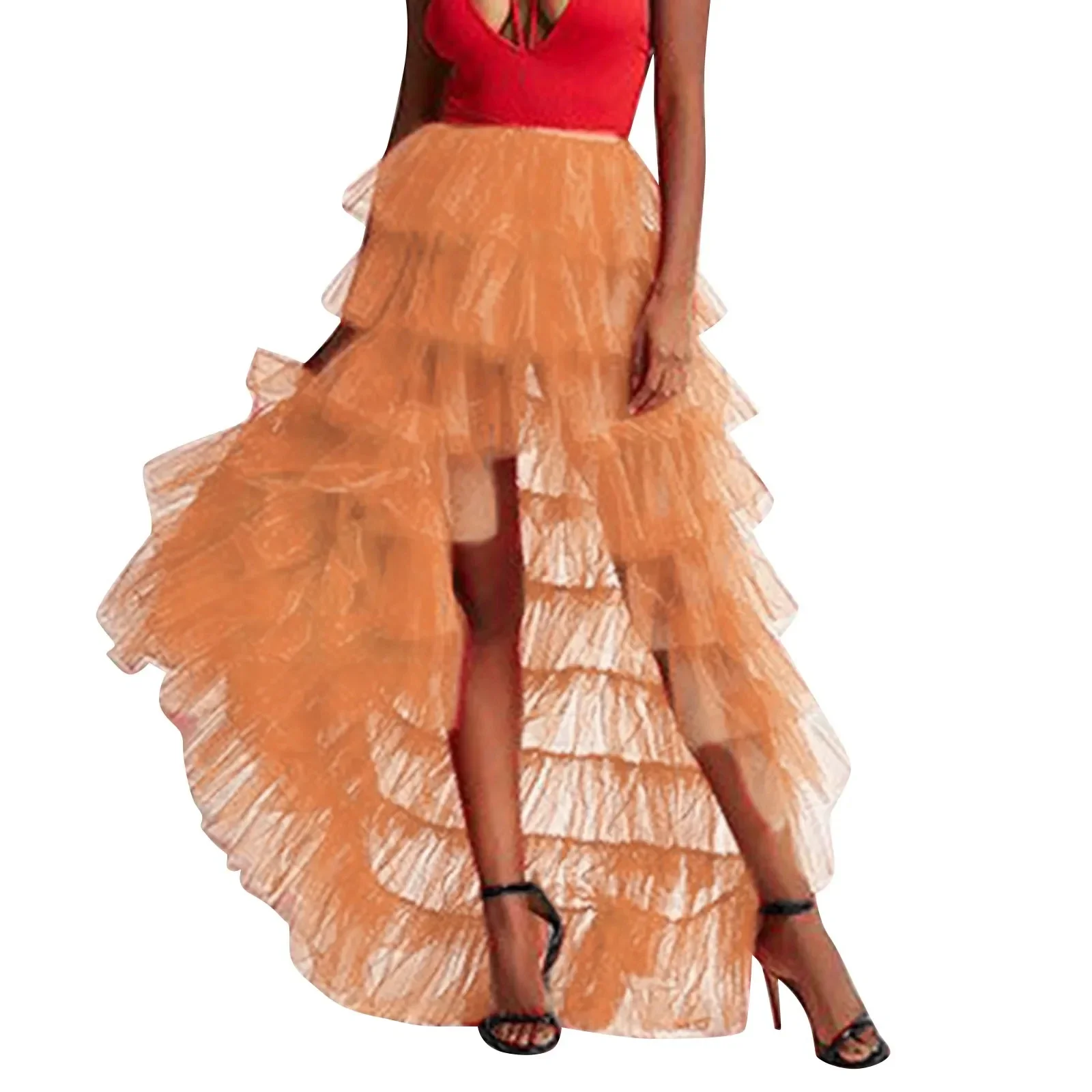 Ruffles Tulle Floor-Length Skirt - Image 10