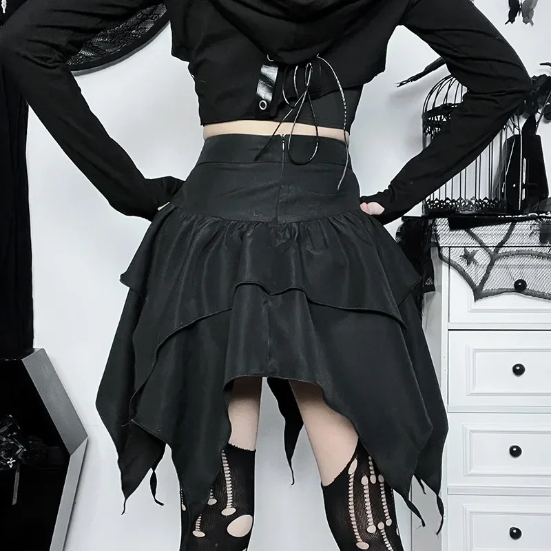 Solid Drawstring Ruched Mini Skirt - Image 6
