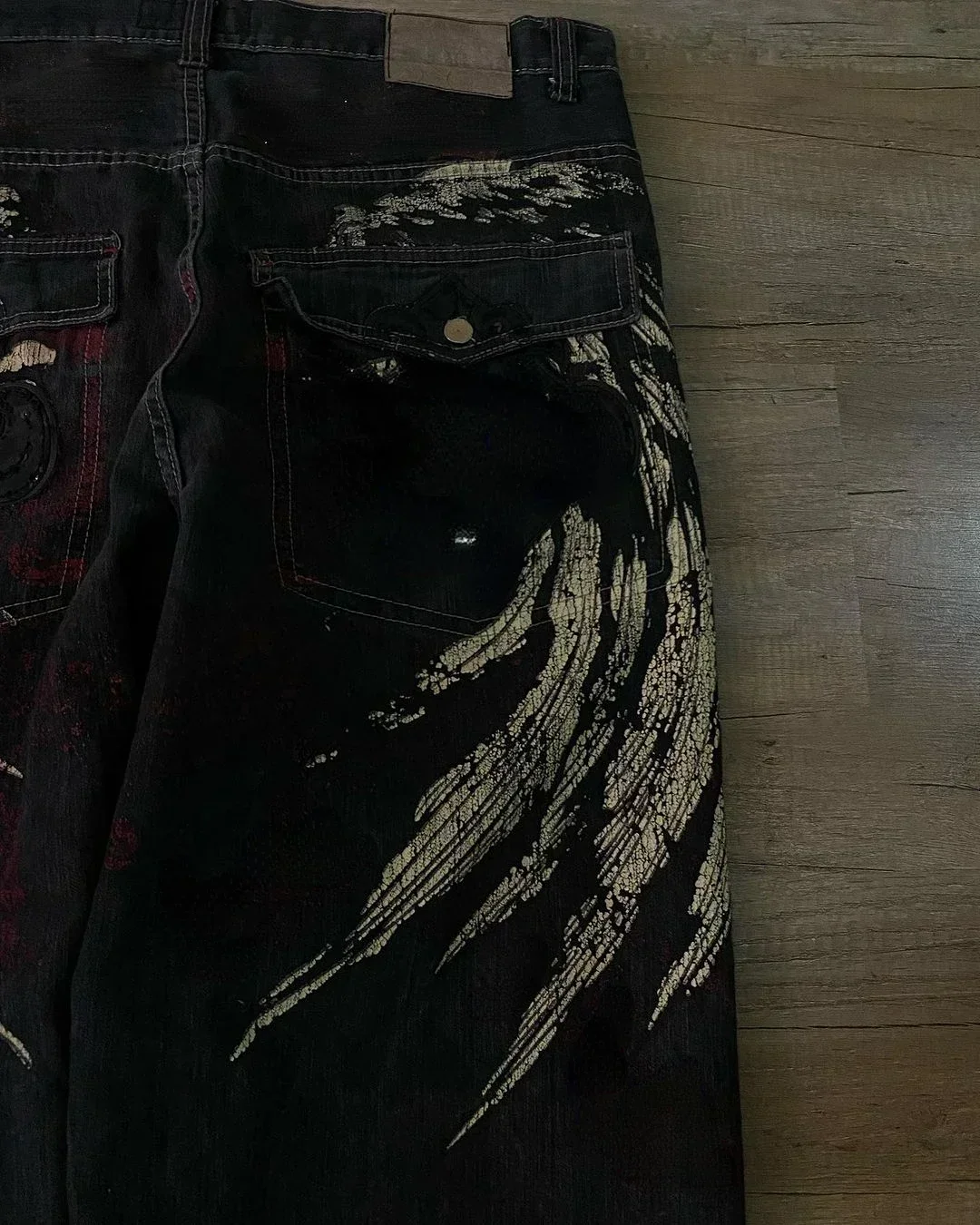 Y2K Gothic Wing Embroidery Pant - Image 3