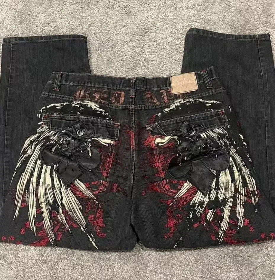Y2K Gothic Wing Embroidery Pant - Image 5